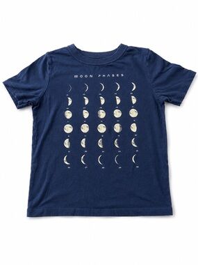 Gap Kids Moon Phases Graphic T-Shirt Navy Size Small S